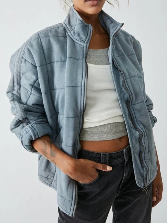 Free People Jackets & Blazers - Free People Quilted Dolman Jacket, Wavy Waters | Size M